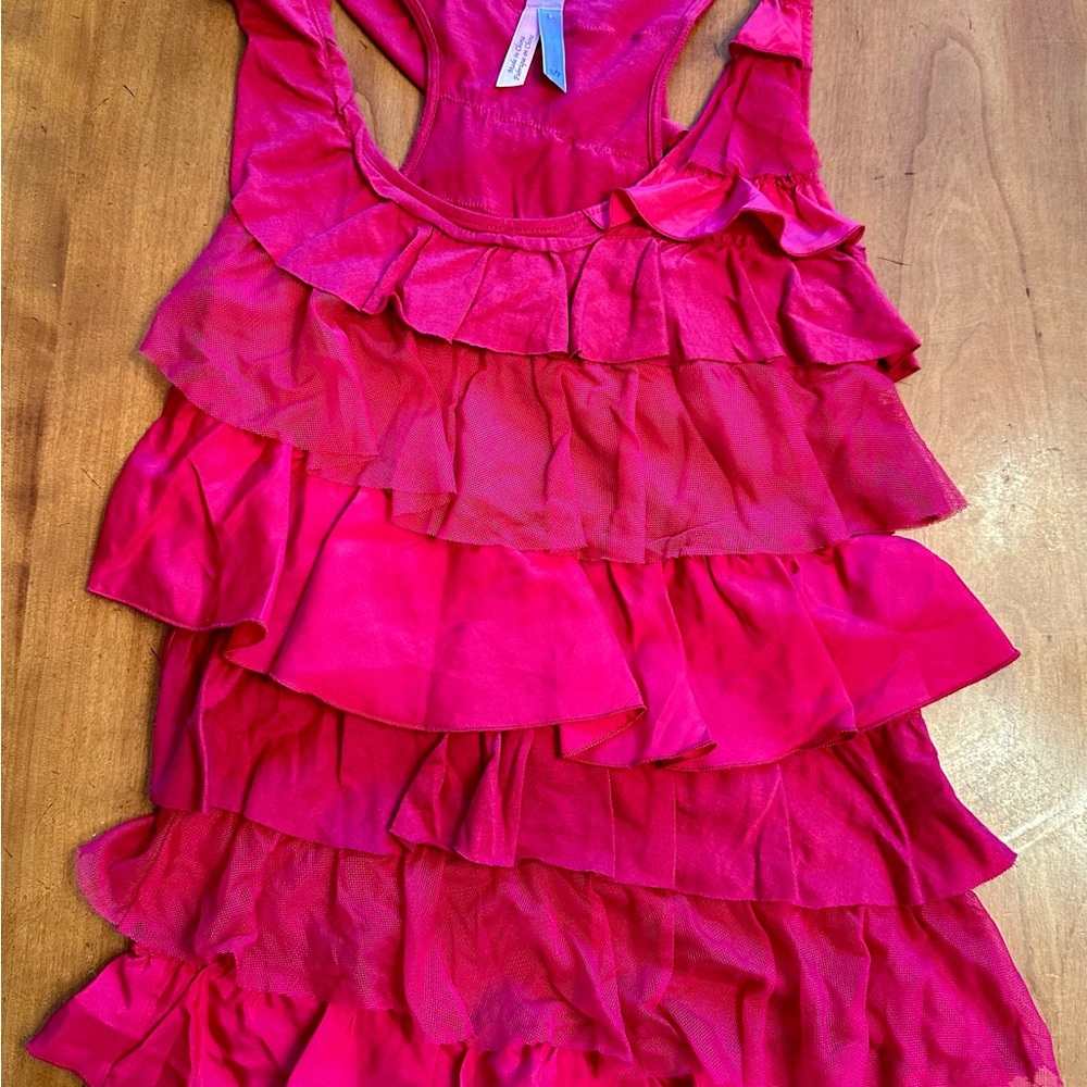 Ruffled Red Sleeveless Top